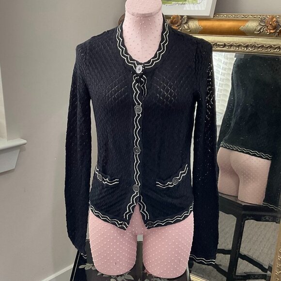 Mission for Target Button-Up Cardigan Long Sleeve Front Pocket Size S Black - Picture 3 of 4